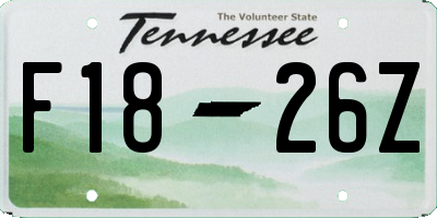 TN license plate F1826Z