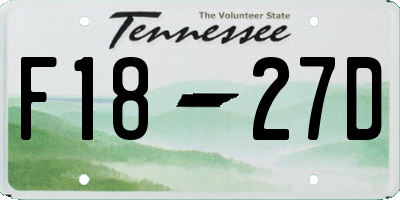 TN license plate F1827D