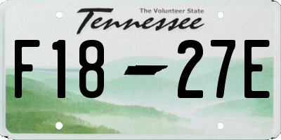 TN license plate F1827E