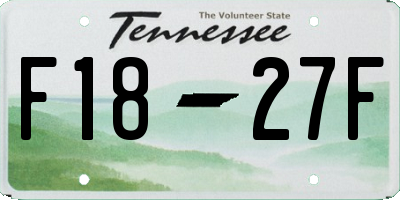 TN license plate F1827F