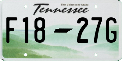 TN license plate F1827G