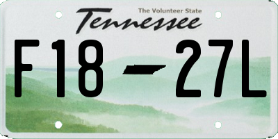 TN license plate F1827L