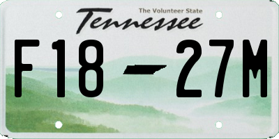 TN license plate F1827M