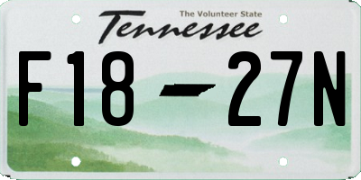 TN license plate F1827N