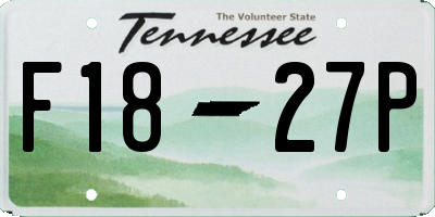 TN license plate F1827P