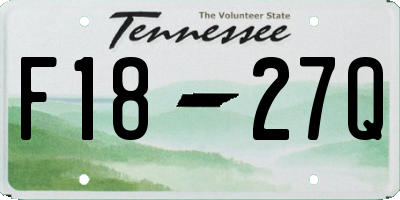 TN license plate F1827Q