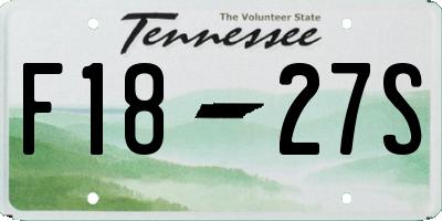 TN license plate F1827S