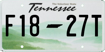 TN license plate F1827T
