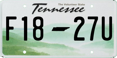 TN license plate F1827U