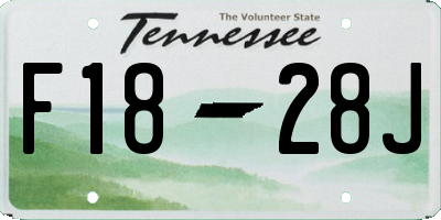 TN license plate F1828J