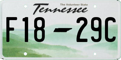 TN license plate F1829C