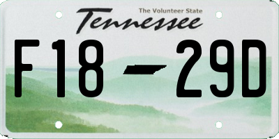 TN license plate F1829D