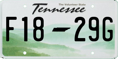 TN license plate F1829G