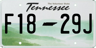 TN license plate F1829J