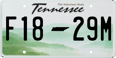 TN license plate F1829M