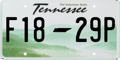 TN license plate F1829P