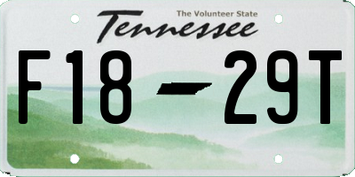 TN license plate F1829T