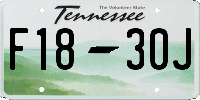 TN license plate F1830J