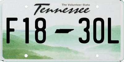 TN license plate F1830L