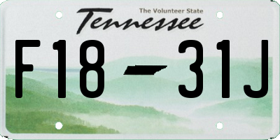TN license plate F1831J