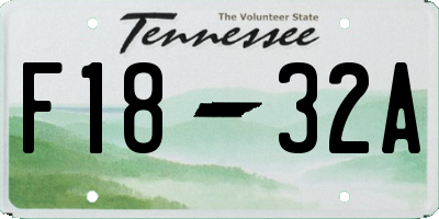 TN license plate F1832A