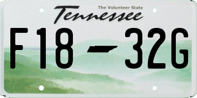 TN license plate F1832G