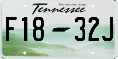 TN license plate F1832J