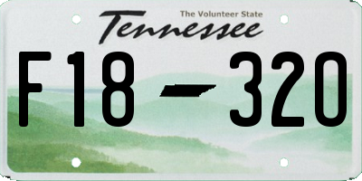 TN license plate F1832O