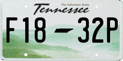 TN license plate F1832P
