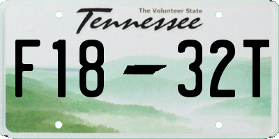 TN license plate F1832T