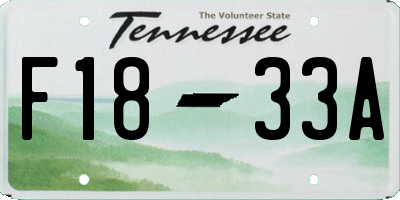 TN license plate F1833A