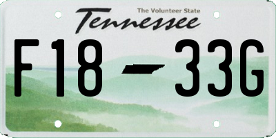 TN license plate F1833G