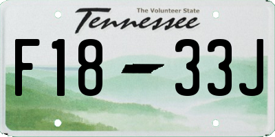 TN license plate F1833J