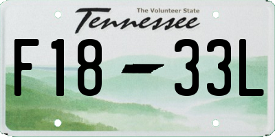 TN license plate F1833L