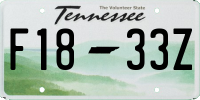 TN license plate F1833Z