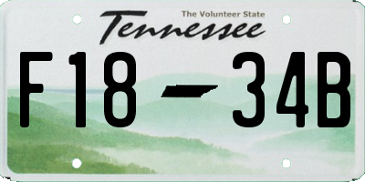 TN license plate F1834B