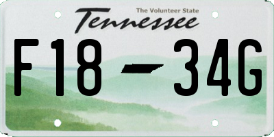 TN license plate F1834G