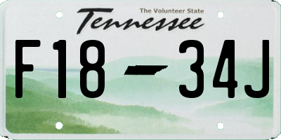 TN license plate F1834J