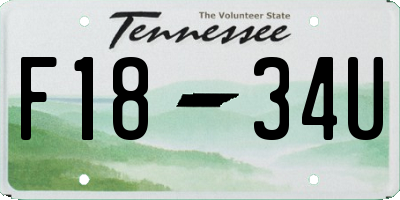 TN license plate F1834U