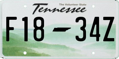 TN license plate F1834Z