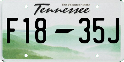 TN license plate F1835J