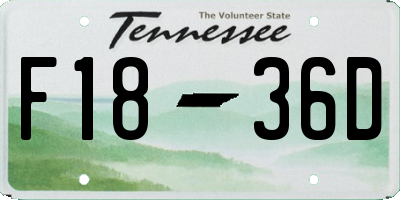 TN license plate F1836D