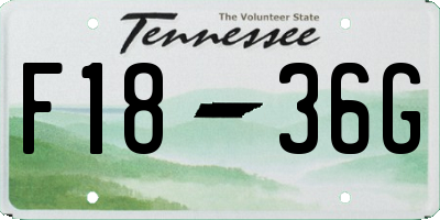 TN license plate F1836G