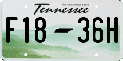 TN license plate F1836H