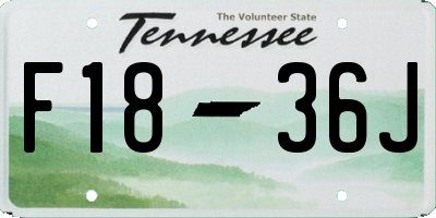 TN license plate F1836J