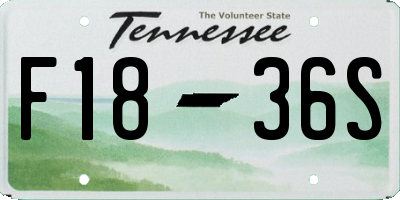 TN license plate F1836S