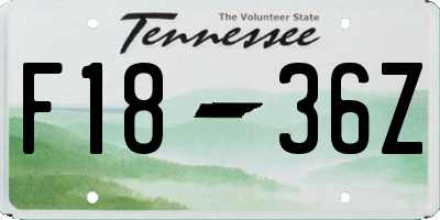 TN license plate F1836Z