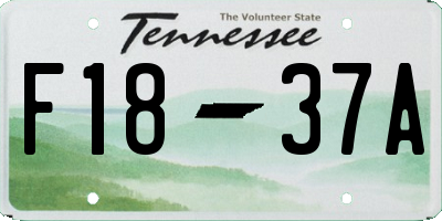 TN license plate F1837A