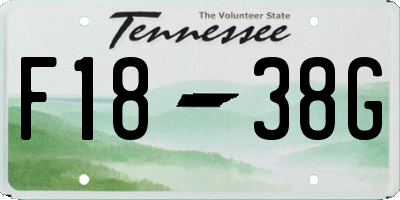 TN license plate F1838G