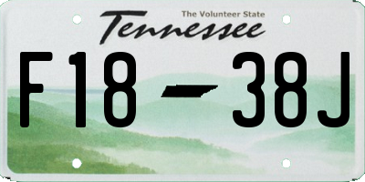 TN license plate F1838J